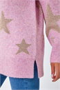 Pink Petite Metallic Star Print Longline Jumper, Image 4 of 4