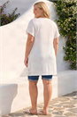Ivory  Curve Lace Trim Stretch Top, Image 3 of 4