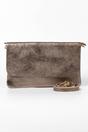 Champagne Metallic Italian Leather Clutch Bag, Image 3 of 3