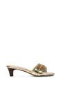 Gold 'Romee' Slip On Low Kitten Heel Mule Sandals, Image 1 of 6