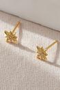 Gold Sterling Silver Sparkly Star Studs, Image 3 of 3
