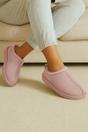 Pink Faux Fur Lined Comfy Aztec Embroidered Ultra Mini Booties Slippers, Image 1 of 6