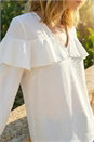 Ivory  Frill Front Woven Top, Image 4 of 4