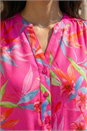 Cerise Floral Print Longline Blouse, Image 4 of 4