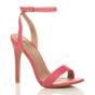 Coral AJVANI Coral High Heel Ankle Strap Barely There Sandals, Image 1 of 6