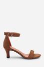 Khaki 'Madrid' Mid Block Heel With Ankle Strap, Image 2 of 6