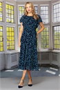 Navy Julianna Polka Dot Chiffon Midi Dress, Image 1 of 4