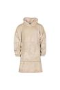 Beige Extra Long Soft Fleece Oversized Snoodie, Image 1 of 4
