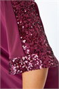 Maroon Curve Sequin Trim Top, Image 5 of 5