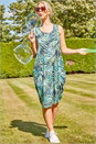 Green Leaf Print Slouch Dress, Image 1 of 5