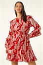Red Dusk Foil Paisley Dress, Image 4 of 5