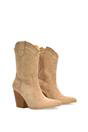 Taupe 'Astraea' Western Cowboy Calf Ankle Boots With Block Heel, Image 3 of 6