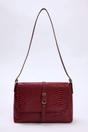 Red Buckle Detail Flap Over Shoulder Bag, Image 1 of 4