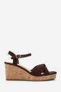 Dark Brown Mystique Platform Knot Detail Wedge, Image 1 of 6