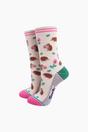 Cream Floral Hedgehog Bamboo Socks, Image 1 of 4