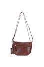 Brown 'Violet' Real Leather Flap-Over Crossbody Bag, Image 4 of 4