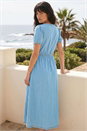 Denim Cotton Crochet Trim Dress, Image 2 of 4
