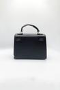 Black Top Handle Satchel Tote Bag, Image 4 of 5