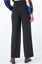 Black Short Wide Leg Stretch Trousers, Image 3 of 5