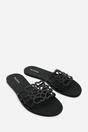 Black Emiliana Matte Cut Out Jelly Flat Sandals, Image 4 of 6