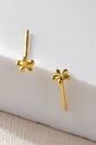 Gold Sterling Silver Dainty Flower Studs, Image 3 of 3