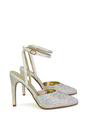 Ivory XY LONDON Ivory 'Indyah' Diamante 2 Part Shoes Ankle Strap Stiletto High, Image 2 of 5