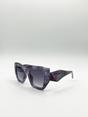 Purple Square Cat-Eye Sunglasses in Purple Multi, Image 2 of 6