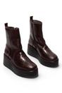 Wine Womens Leather Ankle Boots-HEIJ271, Image 2 of 5
