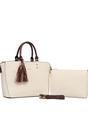 Cream Twin Handle Shoulder Bag, Image 1 of 2