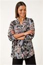 Light Pink Floral Print Pleated Shirt, Image 1 of 5