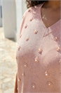 Pink Curve Faux Pearl Embellished Knit Top, Image 4 of 4