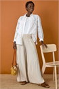 Stone Relaxed Wide Leg Trouser, Image 7 of 7