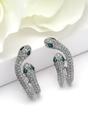 Silver Pavé Serpent Hugger Stud Earrings, Image 3 of 3