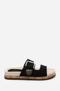 Black Avenue Buckle Footbed Suede Sandal, Image 2 of 6