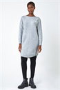 Grey Sparkly Stretch Jumper Dress, Image 2 of 5