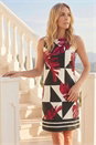 Wine Petite Sleeveless Shift Dress, Image 2 of 4