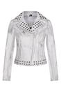 White Gothic Biker Stud Leather Jacket -Bilbao, Image 1 of 4