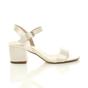 Ivory AJVANI Ivory Mid Block Heel Buckle Strappy Sandals, Image 2 of 6