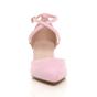 Light Pink AJVANI Light Pink Mid Block Heel Crossed Strap Pointed Toe 2 Part Heels, Image 6 of 6