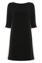 Black Contrast Trim Shift Dress, Image 5 of 5