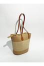 Beige Two Tone Beach Tote Bag, Image 3 of 3