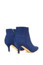 Navy XY LONDON Navy 'Anastsia' Low Mid Kitten High Heel Stiletto Zip-Up Ankle Boots, Image 4 of 5