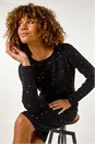 Black Embellished Knitted Dress, Image 1 of 5