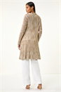 Natural  Pointelle Longline Cardigan, Image 3 of 5