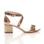 Rose Gold AJVANI Rose Gold Mid Block Heel Crossed Straps Sandals, Image 2 of 6