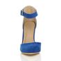 Royal Blue AJVANI Royal Blue High Heel Ankle Strap Pointed Toe Court Shoes, Image 6 of 6