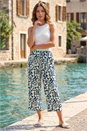 Navy  Petite Floral Stretch Trouser, Image 1 of 4