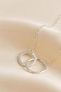 Silver Sterling Silver CZ Two Circles Bracelet, Image 4 of 4