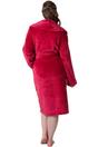 Burgundy Camille Lingerie Burgundy Supersoft Fleece Ribbed Collar Robe, Image 7 of 7