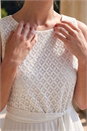 Ivory  Petite Lace Pleat Midi Dress, Image 4 of 4